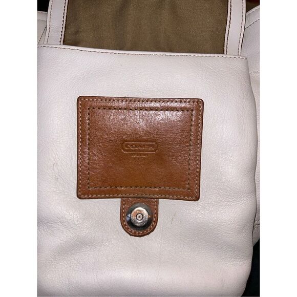 Coach Cream Leather Large Shoulder Bag Soho Double Front Pocket  With Wallet - Picture 5 of 10